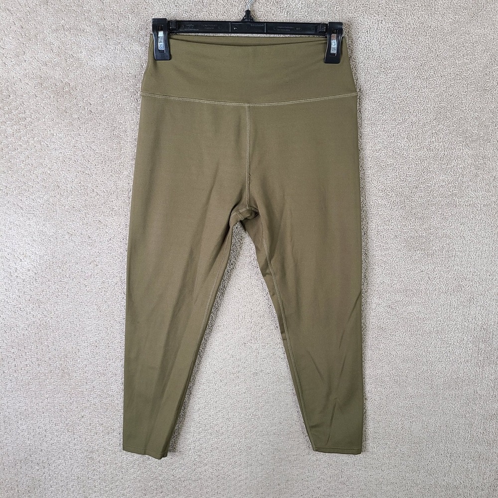 SAGE Leggings Womens M Olive Green Capri Leggings Activewear Pull On Stretch